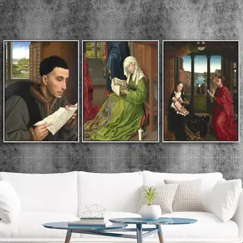 Domáce Dekorácie Tlač Plátno na Stenu Umenie Plagátu Olej Unframde Výkresy Paitings Rogier van der Weyden Portrétnej Fotografie