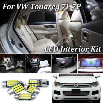 Biela bez Chýb Canbus Pre VW Volkswagen Touareg 7L 7P Interiérové LED Mapu Dvere Zrkadlo na líčenie batožinového priestoru Svetlo Lampy Kit (2003-2018)