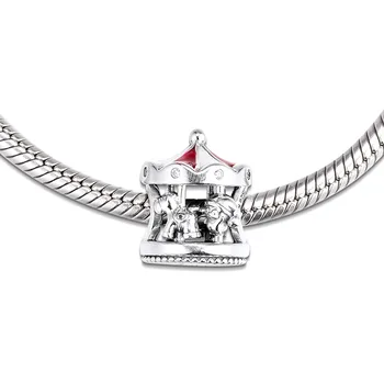 Červená Smalt Zimné 925 Sterling Silver Korálky pre Charms Náramky Ženy Šperky 2020 Vianočné Čaro Korálky pre Šperky Robiť