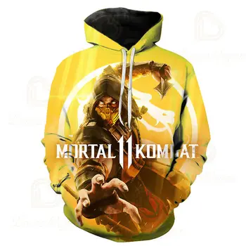 2020 Mortal Kombat Deti Hra s Kapucňou, Anime 3D Vytlačené Mikina Ženy/Muži s Dlhým Rukávom s Kapucňou Streetwear Oblečenie Colné