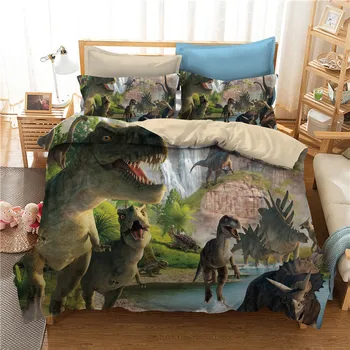 Jurský Park 3D Dinosaura Posteľ Nastaviť Chlapci Obliečky Detské Posteľná Bielizeň Nastaviť Posteľ Obliečky Kryt AU EÚ Jednotný pre Mladistvých posteľná bielizeň nastaviť