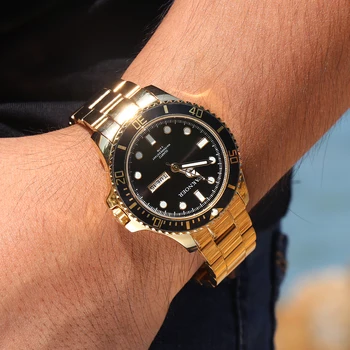 Muži Quartz Hodinky Klasický Dizajn Masculino Relogio Mens Nehrdzavejúcej 5ATM Svietiace Auto Kalendár Dátum Luxusné Náramkové hodinky Montre Homme