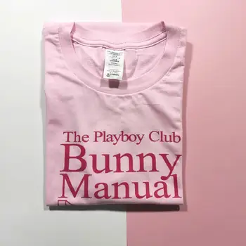 Letné Playboy Bunny Príručka Ženy Tee Tričko Ružové Grafické 70. rokov 80-tych rokov Vintage Tričko Nadrozmerná Roztomilý Estetické Darček Pre Jej tričko