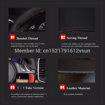 Volant Kryt pre Peugeot 206 Auto, Špeciálne Ručné stitched Black Čierny Semiš Kožené Poťahy