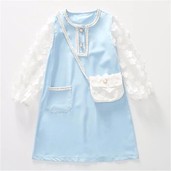 Deti, Oblečenie pre Deti Elegantné Transparentné Oka Rukáv Šaty pre Dievčatá Princezná Cute Party Šaty poslať Taška