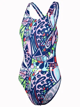 Ženy Plavky Yingfa 2020 Novú originálnu Farebnú digitálnu tlač Trojuholníkové Plávať Školenia Oblek Profesionálne jednodielne Plavky