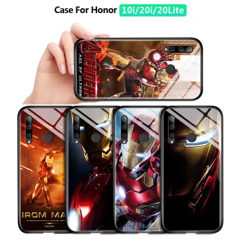 Pre Huawei Honor 10I 20I 20 Lite Užite si 9S Marvel Pomstiteľ Superhrdina Ironman Puzdro Gradient Kryt Kalené Sklo Prípade Puzdro