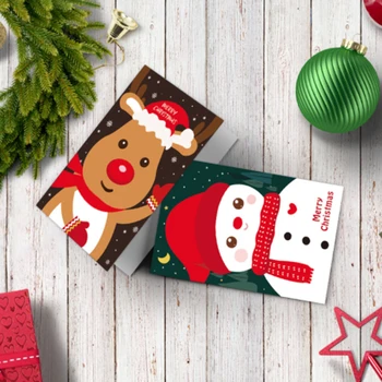 10 ks Veselé Vianočné Pohľadnice Nový Rok Pohľadnicu Darčekové Karty Xmas Party Vianočný strom dekorácie