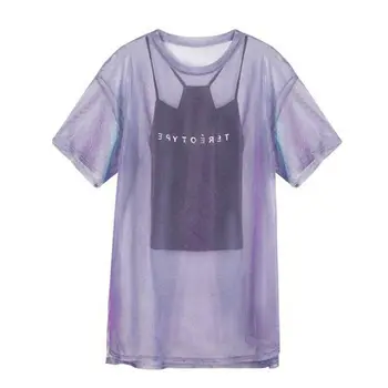 NÁS Trendy Ženy Transparentné Oka T-Shirt Short Sleeve Tee Vrcholy Pokrytie až + Košieľka Vesta Top Žena Príležitostné Letné Oblečenie, Topy