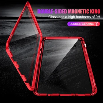 Puzdro Pre Samsung Galaxy A50 A20 A30 A70 360 Plnú Ochranu Magnetických Kovové puzdro Na 50 20 30 70 Predné Zadné Tvrdené sklo Kryt