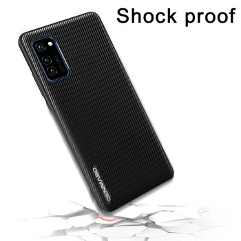 Shockproof Prípade pre Česť V30 Pro Prípade Huawei Honor V30 Uhlíkových Vlákien Textúra Úplný Ochranný Zadný Kožený Kryt Zobraziť 30 Prípade