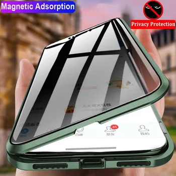 Tongdaytech ochrany Osobných údajov Magnetické Adsorpcie Tvrdeného Skla Prípade Kovov 360 Ochranný Kryt Pre Iphone XR XS 11 Pro MAX 8 7 Plus SE2