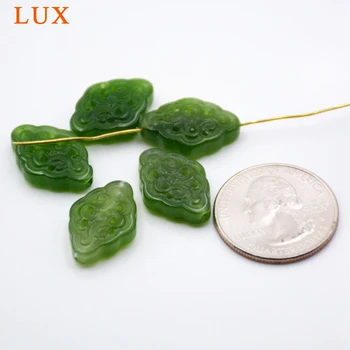 LUX Vyrezávané jadeS Perly Prírodné Kanadský Nephrite Zeleného kameňa prívesok pre šperky robiť