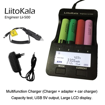 Nové LiitoKala Lii-500 Multifunkčné Nabíjačku 3,7 V 18650 18350 1.2 V, AA, AAA batérie Kapacity test, USB, výstup 5V, Veľký LCD displej