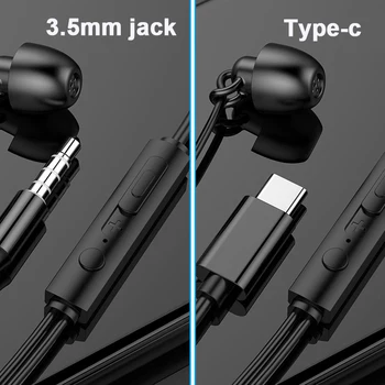 5 ks/veľa Spánku Slúchadlá USB Typ-C 3,5 mm Univerzálny Stereo Bass Slúchadlá s Mikrofónom Herné Headset Pre Xiao iphone 4 5 6