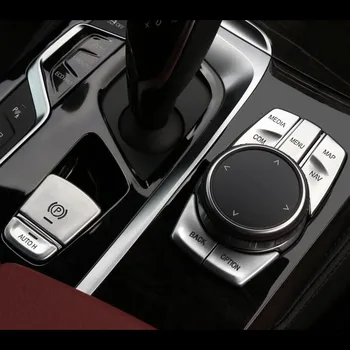Chrome ABS Multimediálne Tlačidlá Kryty Motora Štart Stop Výbava Obtlačky Auto Styling Organizátori Pre BMW X3 G08 G01 5 Série G38 G30