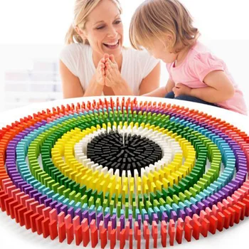 100ks Drevené Domino Inštitúcia Príslušenstvo Orgán Bloky Rainbow Skladačka Domino Montessori Vzdelávacie Hračky pre Deti,
