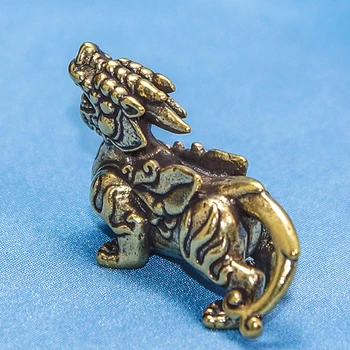 Čistej Medi Auto Krúžok Prívesky Charms Čínsky Mýtické Zviera Šťastie Pi Xiu Figúrky Vintage Lano Keychains Keyrings Závesy