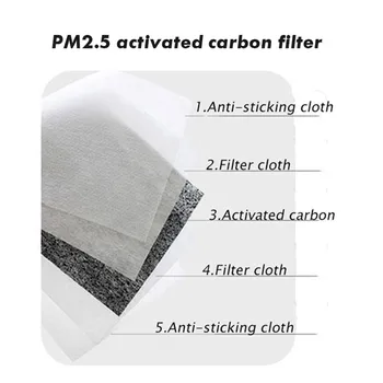 200PCS PM2.5 Maska Filtračný Papier 5Ply Proti Prachu Úst Tvár Masku Uhlíka Bavlna Jednorazové Ochranný Filter Pre Dospelých, Deti, Dieťa,