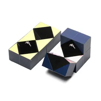 Nový Kreatívny Návrh Rubik\ \ 's Kocka Krúžok Box Osobné Valentína Darček Rubik\ \ 's Kocka Šperky Box Krúžok Okno Pre Zobrazenie