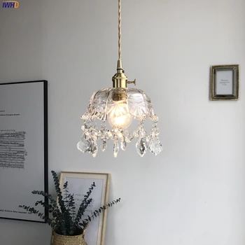 Luxusné Crystal LED Prívesok Svetlo S vypínačom Medi Nordic Moderný Prívesok Lampy, Bar, Kaviareň Spálňa Decor Svietidlo Suspendu