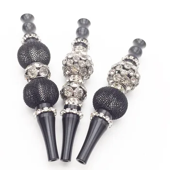 1pc Nové módne Čierne Pohode Ručne Vykladané Šperky loptu Zliatiny Shisha Hookah Úst Tipy Tip Náustok