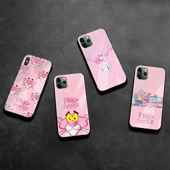 Pink Panther Telefón Prípade Tvrdeného Skla Pre iPhone 12 pro max mini 11 Pro XR XS MAX 8 X 7 6 6 Plus SE 2020 prípade