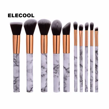 ELECOOL 10Pcs Mramoru Textúra Rukoväť Make-Up Štetce Pincel Maquiagem Nadácie Korektor Červenať make-up Štetce Kozmetické Nástroj