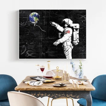 WANGART Astronaut Priestor Sníva Hviezdy, Planéty, Olej, Maliarske Plátna obrazov na Stenu pre Obývacej Izbe Plagáty a Vytlačí Domova