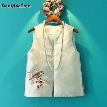 2021 výšivky qipao tradičnej čínskej vesta tričko topy pre ženy, orientálne bielizeň, košele, blúzky, žena cheongsam top