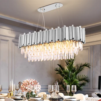 Obdĺžnik moderný luster pre jedáleň moderné gold/chrómová oceľ hanglamp kuchyňa lustre svietidlá