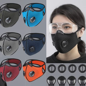 Umývateľný Šport Pracovných Maska Cyklistické Masku na Tvár Šport Školenia Maska PM2.5 Proti znečisteniu Beží Maska Aktivuje Uhlíkovým Filtrom,