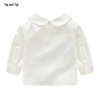 Top a Top Roztomilé Dieťa Dievčatá Oblečenie na Jeseň Zima 2020 Módne Dlhý Rukáv Biele Tričko Topy+Kockované Nohavice Ležérne Oblečenie Bebes