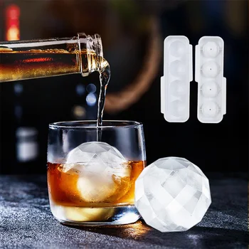 3D Ice Cube Maker Formy Kolo Silikónové ice Loptu Zásobník hokej Ľadový Whisky koktail Koktaily S Jedinečným Kosoštvorec Dizajn