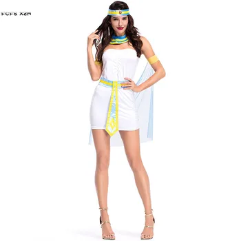 Žena, Kráľovná Kleopatra, Egyptská Cosplay Žena Halloween Bohyne Kostým Karneval Purim sprievod nočný klub, hranie Rolí party šaty