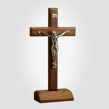 Cirkev artefakty, pevné drevo kríža, Ježiš Kristus ukrižovaný na polici, domáce stolné dekorácie, kostol 29 cm Katolíckej darček