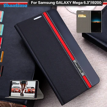 Business Book Obal Pre Samsung Galaxy Mega 6.3 Kožené Peňaženky Flip Puzdro Pre Samsung Galaxy Mega 6.3 Mäkké Silikónové Zadný Kryt