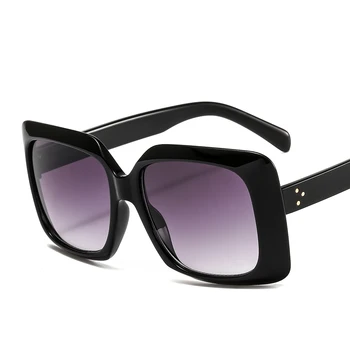 LongKeeper Módne Ženy Nadrozmerné Okuliare Retro Dizajn Značky Gradient Slnečné Okuliare Black Leopard UV400 Lentes De Sol Mujer