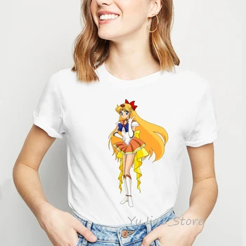 Sailor moon tričko ženy tumblr tees oblečenie harajuku kawaii tričko femme móde anime t shirt letné top sučka biela t-shirt