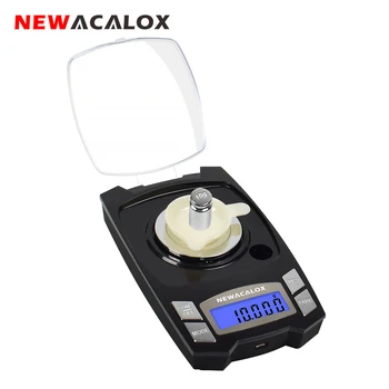 NEWACALOX 100g/50gx0.001g Mini Digitálny Elektronický Rozsahu USB Nabíjanie Váženie Stupnice, Presnosť Šperky Medicíny laboratórneho