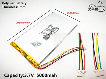 5P2.0 Dobrá Qulity 2 ks tabliet batéria 3,7 V 5000mAH 3080140 Polymer lithium ion / Li-ion batéria pre tablet pc batérie