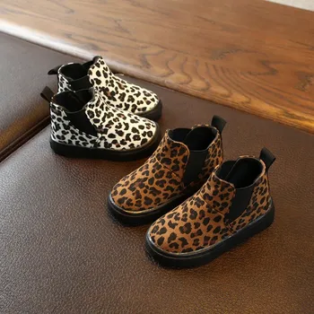Jeseň Zima Deti Bežné Leopard Tlač Topánky Batoľa Detský Baby Chlapci, Dievčatá Ležérne Topánky Anti-slip Vychádzkové Topánky