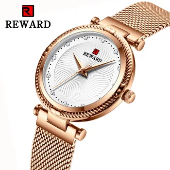 Reward2020new módne doplnky štýl diamond vykladané dámske hodinky oceľové oka pásu Japonský pohyb vodotesné hodinky pre womenLuxury