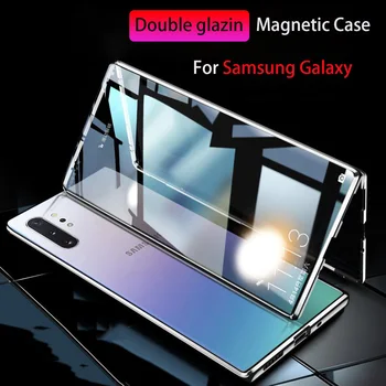 360 Magnetické Adsorpcie Sklo puzdro Pre Samsung Galaxy S20 S10 S8 S9 Poznámka 10 8 9 Plus S20 Ultra S10E A71 A51 A50 A70 M31 Kryt