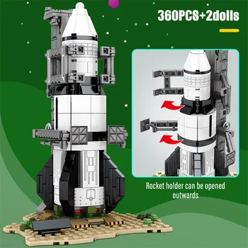 Mesto Diy Technické Letecký Rocket Launcher Stavebné Bloky, Stvoriteľa Vesmíru Astronaut Obrázok Tehly Vzdelávacie Hračky Pre Deti,