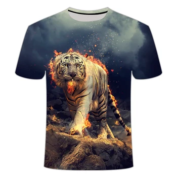 2020 Nové 3D Zvierat Zábavnej 3D Lion King T-shirt pánske Letné 3D Tlač Lev Vysoko Kvalitné 3D T-shirt Bežné detské Top