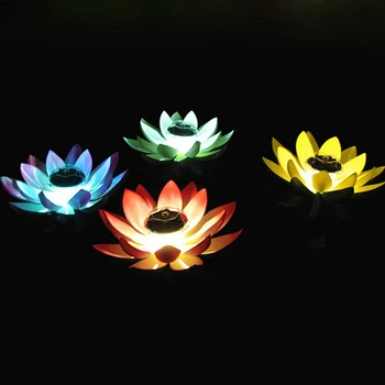 Plávajúce Lotus Solárny Nočné Svetlo LED úsporná Lotus Bazén Krajiny Na Záhrade Bazén, Rybník Fontána Dekorácie 28 cm