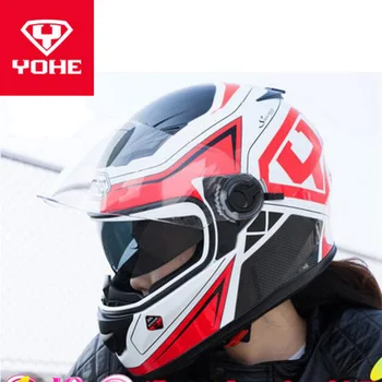 2017 Lete Nové YOHE Dvojité objektív Plnú Tvár Motocyklové prilby YH-970 Motokrosové motorky prilby vyrobené z ABS/ PC veľkosť M L XL XXL