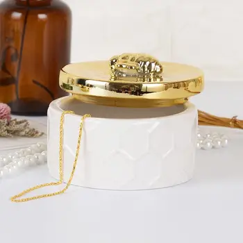 Nordic keramické šperky box zlaté nádrž jednoduché princezná dekoratívne ozdoby snubný Prsteň Trinket Box Náušnice Úložný Box