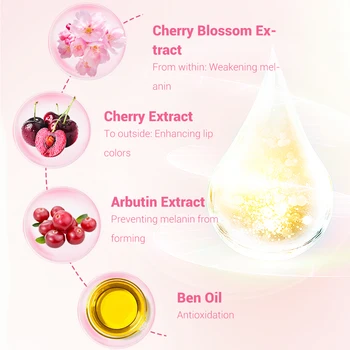Make-up, Rúž na Pery Lightening Serum Cherry Hydratačné Odstrániť Melanínu Ružové Pery Dlhotrvajúci Hladký Pery Starostlivosti o Pleť LANBENA